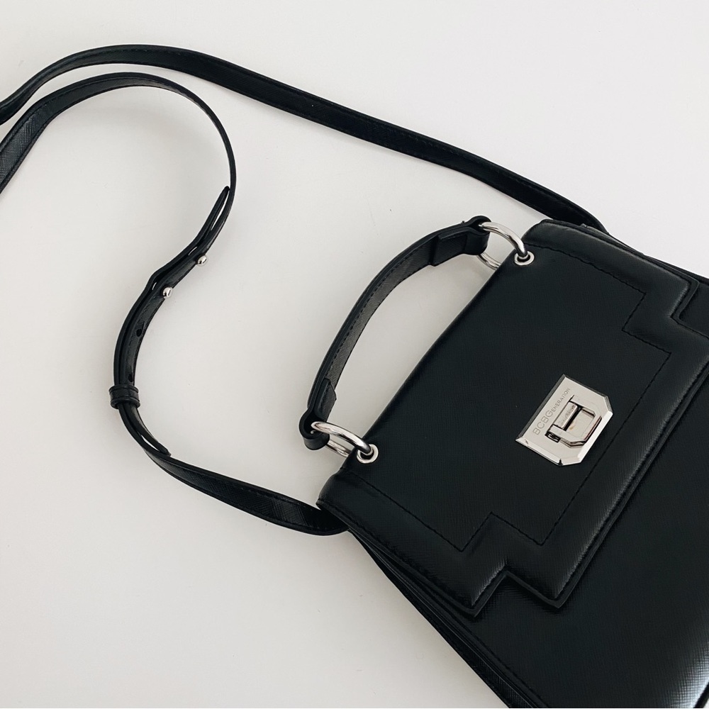 BCBGeneration Black Faux Leather Crossbody Bag Purse - Picture 1 of 4